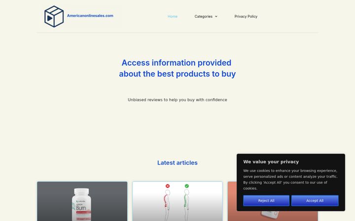 Screenshot of americanonlinesales.com