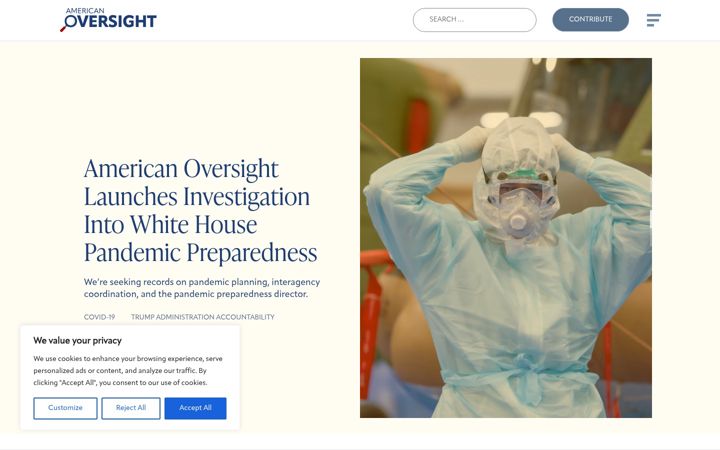 Screenshot of americanoversight.org