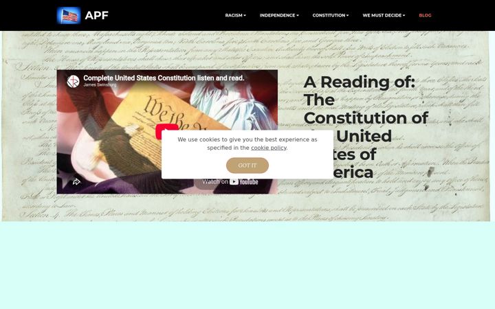 Screenshot of americanpartyfaction.com