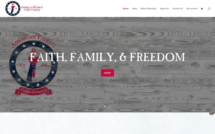 Screenshot stránky americanpatriotcoffeeco.com