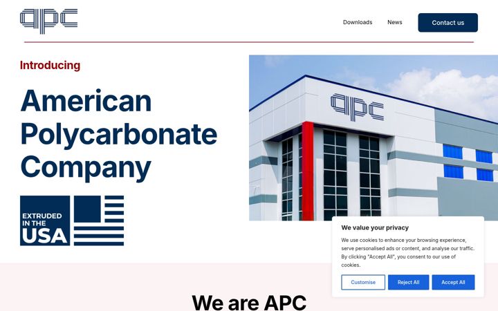 Screenshot of americanpolycarbonate.com