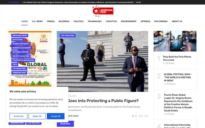 Screenshot di americanposttv.com