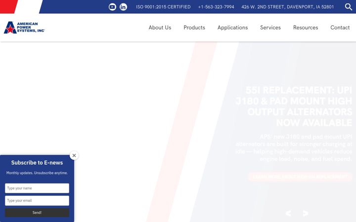 Skærmbillede af americanpowerinc.com