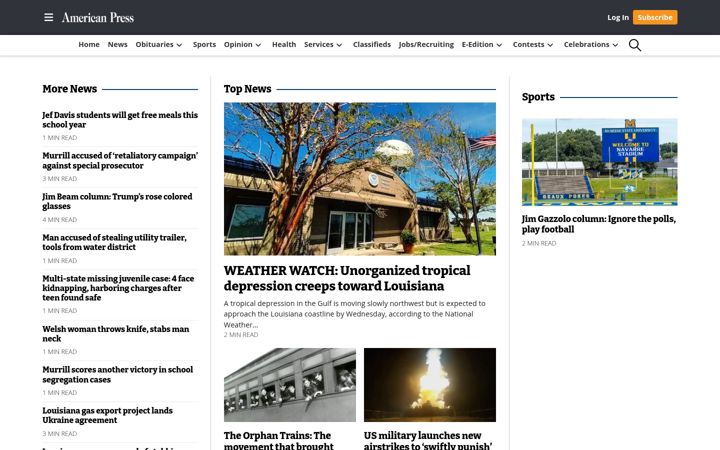 Screenshot of americanpress.com
