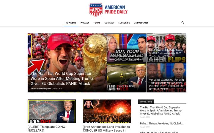 Screenshot of americanpridedaily.com