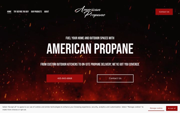 Skærmbillede af americanpropanegas.com
