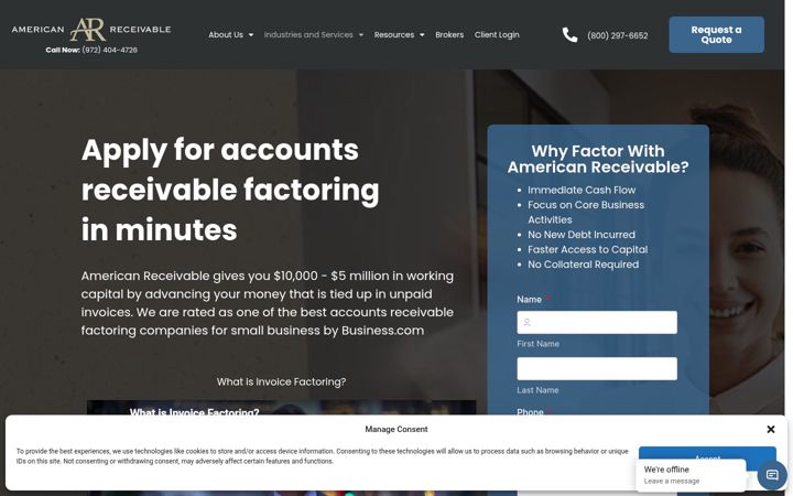 Screenshot di americanreceivable.com
