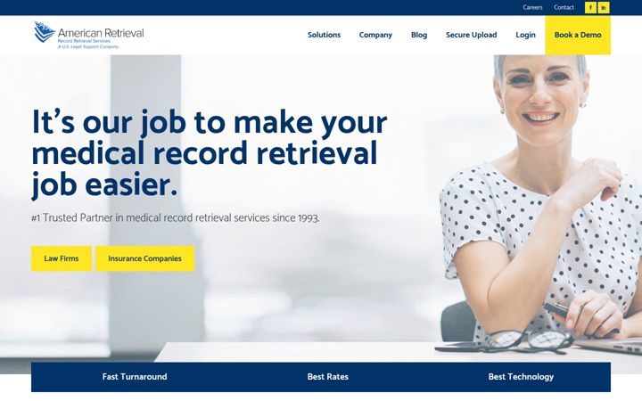 Screenshot of americanretrieval.com