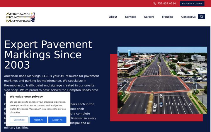 Screenshot di americanroadmarkings.com