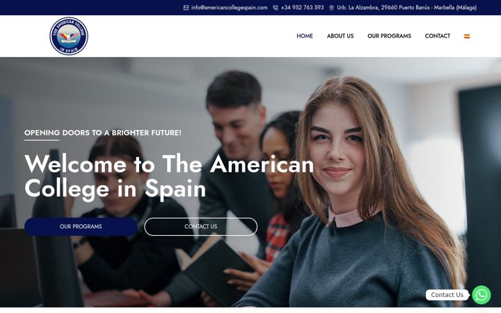 Screenshot di americanschoolmarbella.com