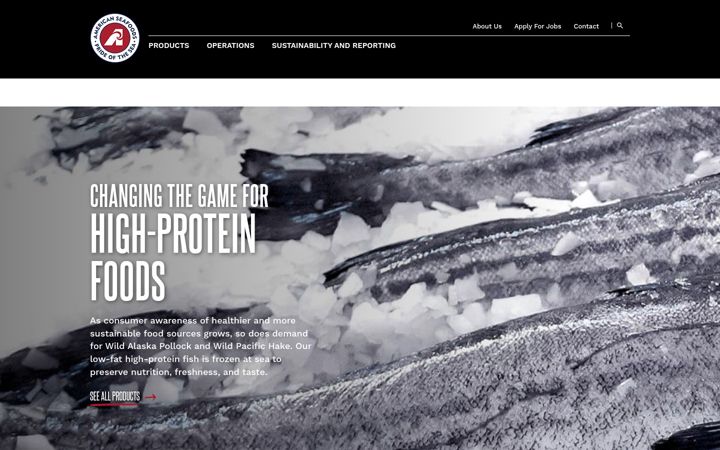 Screenshot of americanseafoods.com