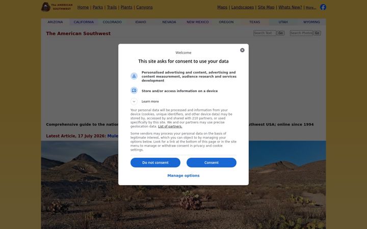Screenshot of americansouthwest.net