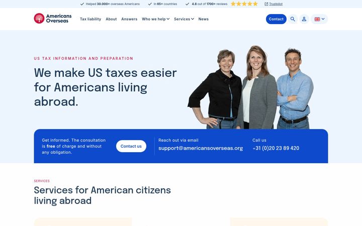 Screenshot of americansoverseas.org