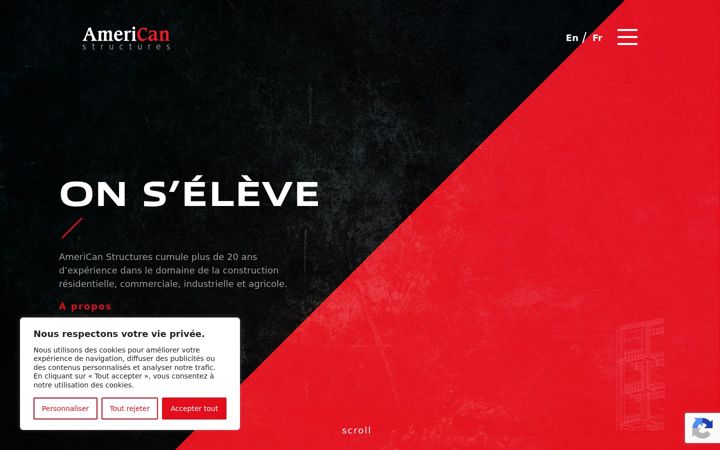 Captură de ecran a americanstructure.ca