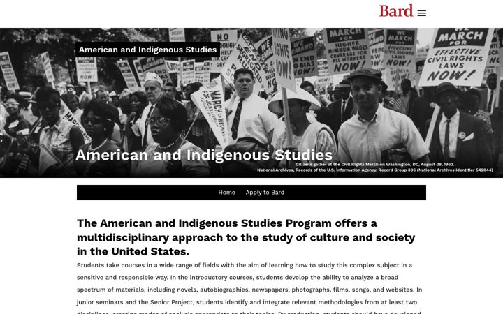 Screenshot of americanstudies.bard.edu