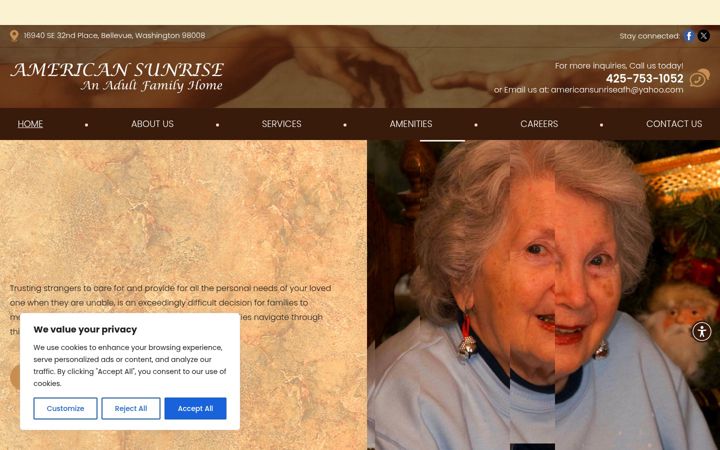 Screenshot of americansunriseafh.com