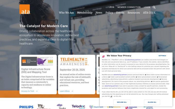 Screenshot von americantelemed.org