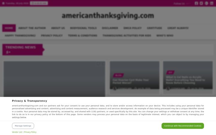 Screenshot of americanthanksgiving.com