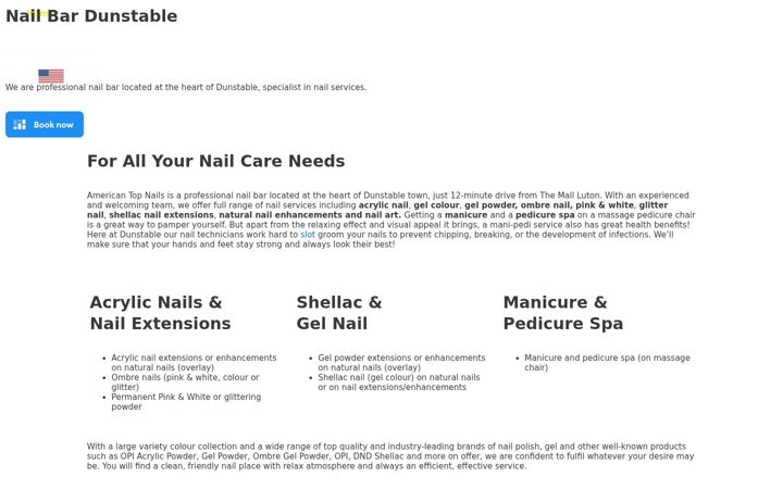 Screenshot of americantopnails.com