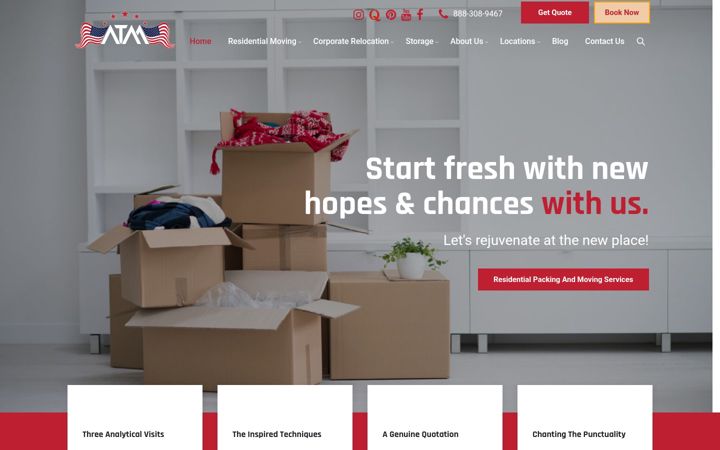 Screenshot of americantwinmover.com