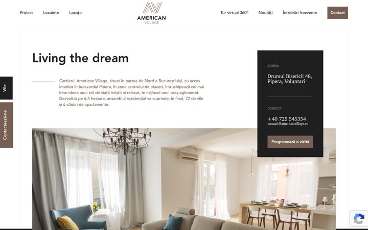 Screenshot of americanvillage.ro