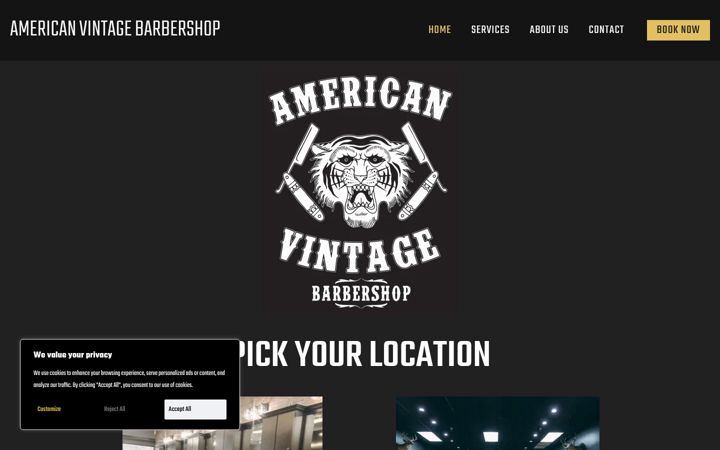 Screenshot of americanvintagebarbershop.com