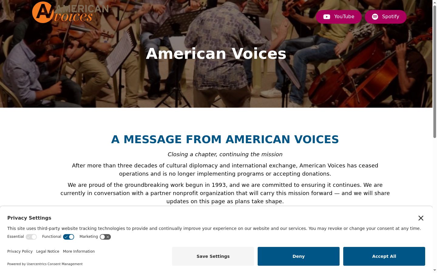 Screenshot of the consent banner shown before any interaction