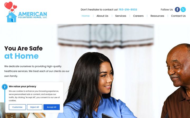 Captura de ecrã de americanvolunteershomes.org