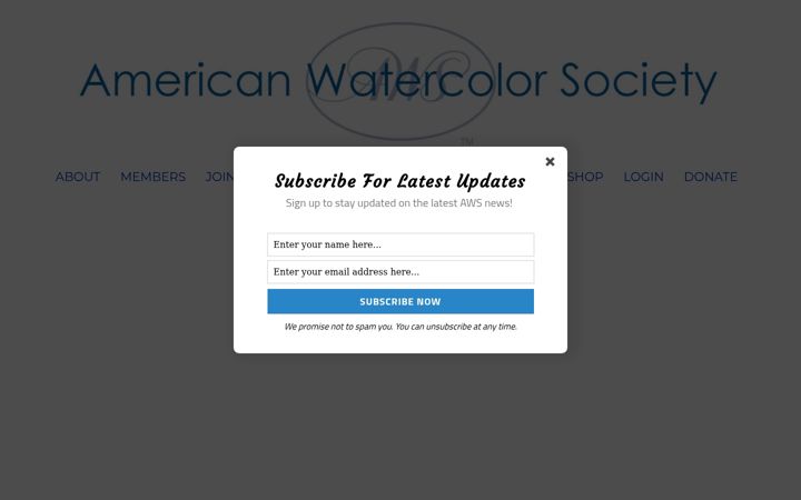 Screenshot of americanwatercolorsociety.org