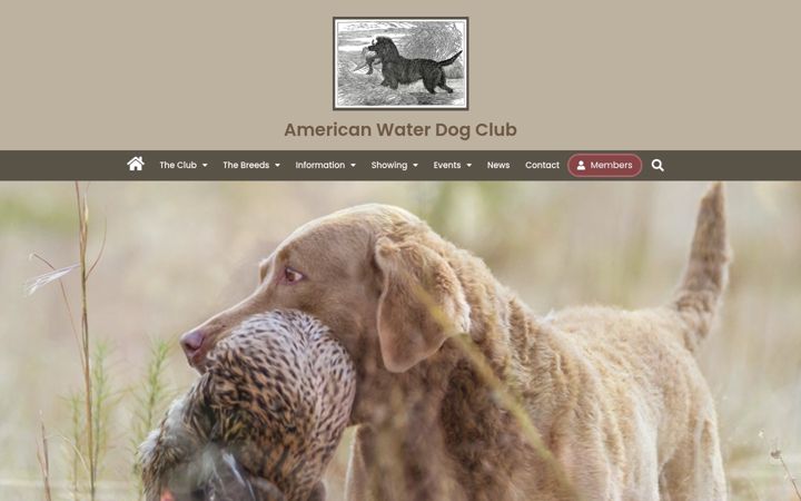 Snimka zaslona za americanwaterdogclub.uk