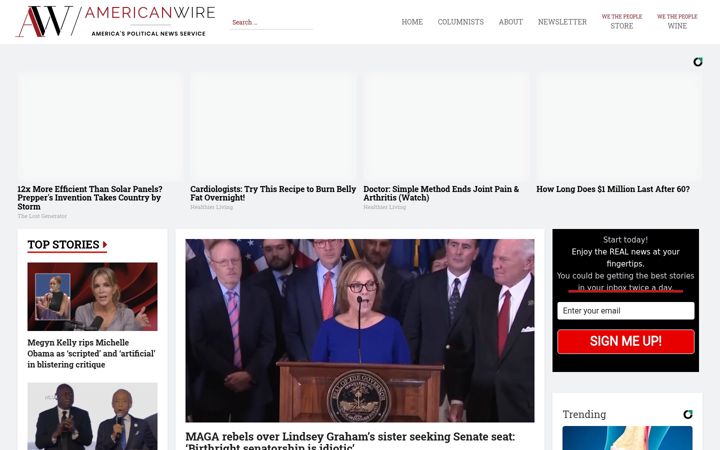 Screenshot of americanwirenews.com