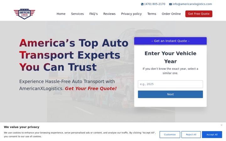 Screenshot of americanxlogistics.com