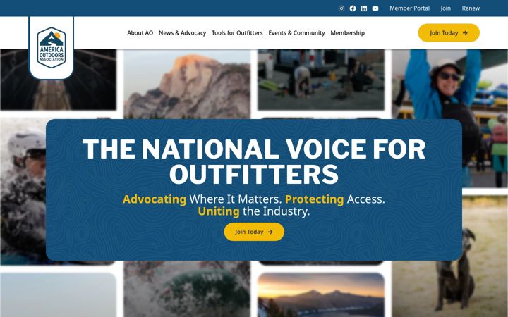 Screenshot di americaoutdoors.org