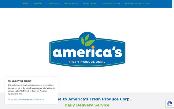 Ekraanipilt saidist americasfreshproduce.com
