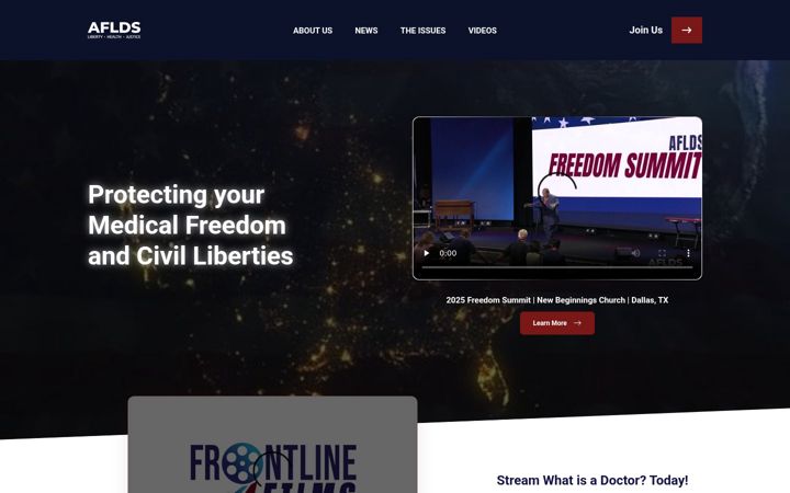 Screenshot of americasfrontlinedoctors.org