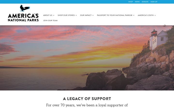 Skærmbillede af americasnationalparks.org