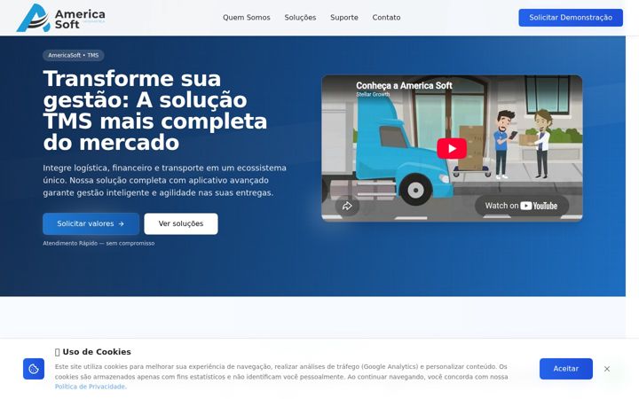 Ekraanipilt saidist americasoft.com.br