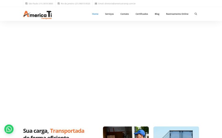 Screenshot of americatransp.com.br