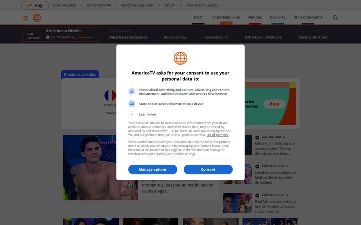 Képernyőkép: americatv.com.pe
