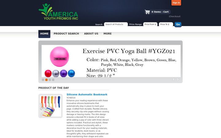 Screenshot of americayouthpromos.com