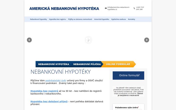 Capture d'écran de americka-nebankovni-hypoteka.cz