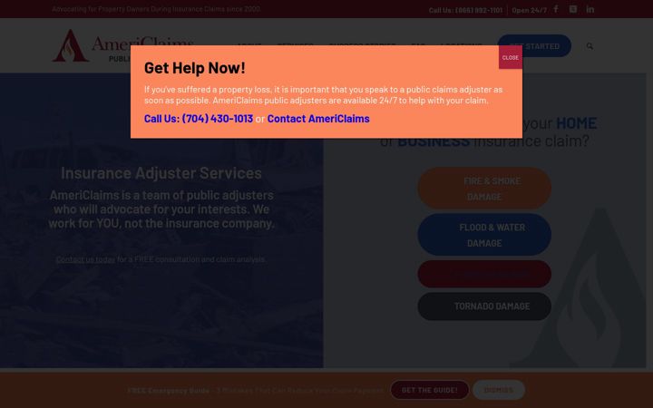 Screenshot of americlaims.com