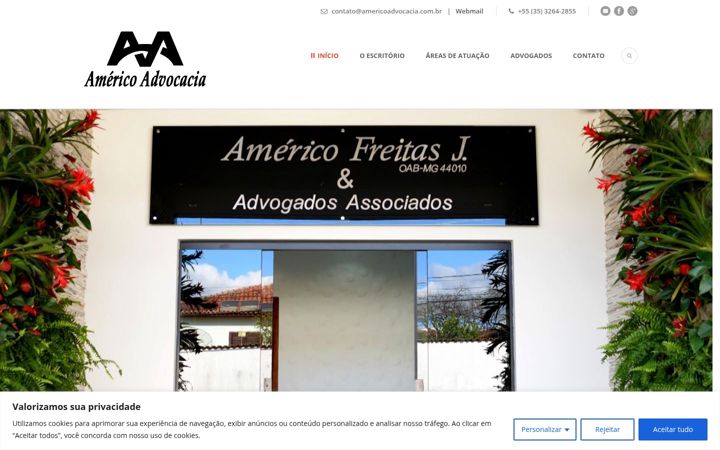 Captură de ecran a americoadvocacia.com.br