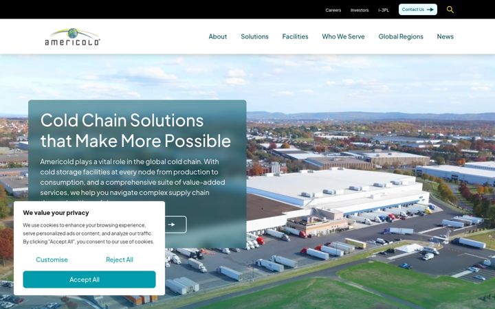 Screenshot of americold.com