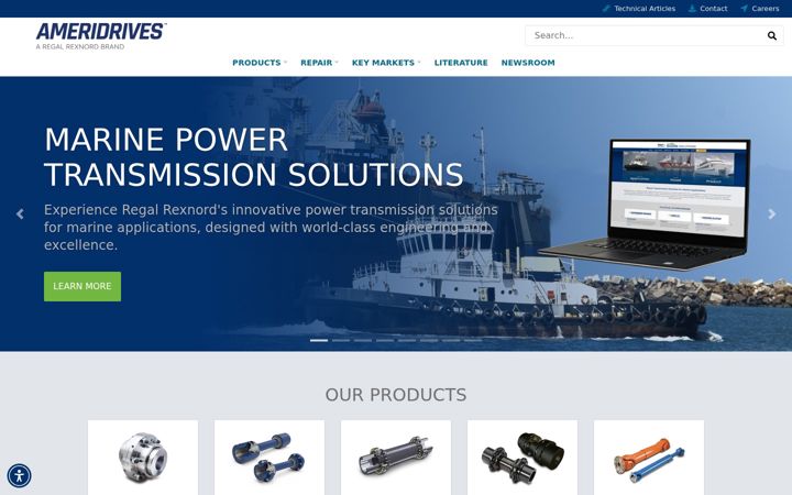 Screenshot of ameridrives.com