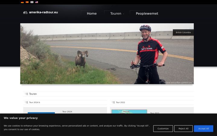 Screenshot of amerika-radtour.eu