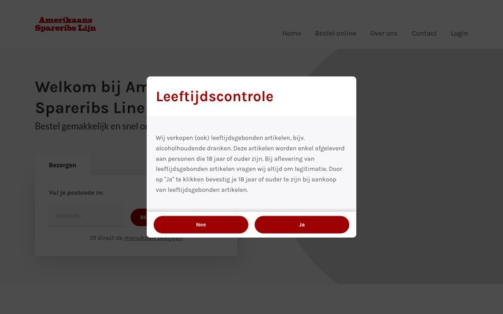 Screenshot of amerikaansespareriblijn.nl