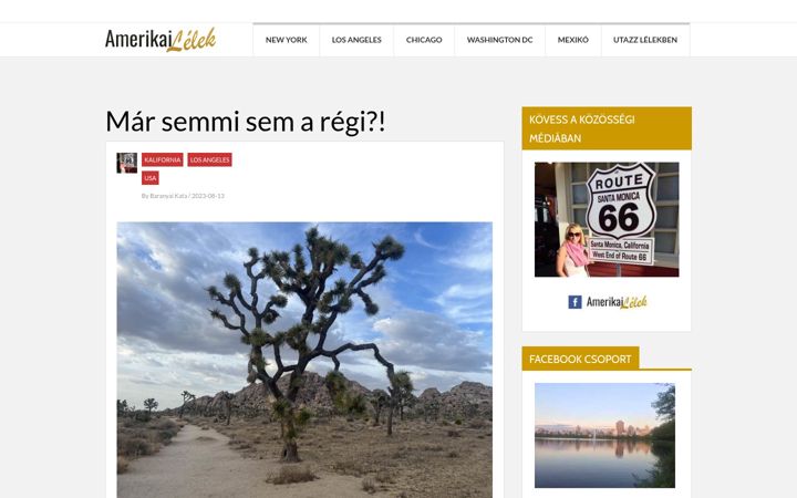 Screenshot of amerikailelek.hu