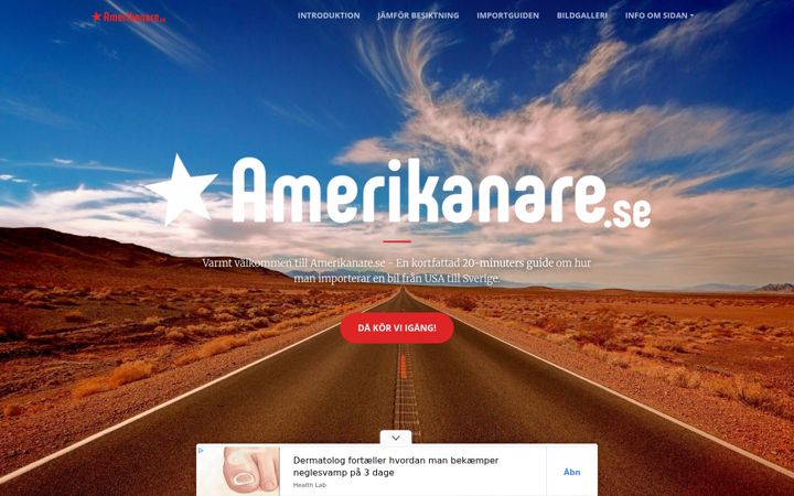 Screenshot of amerikanare.se