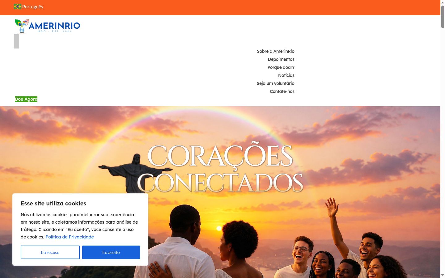 Captura de pantalla del banner de consentimiento mostrado antes de cualquier interacción